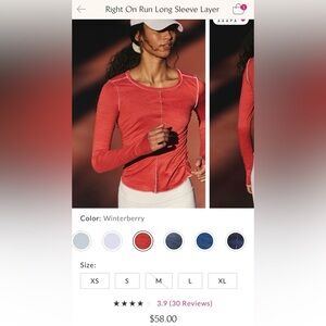 Free People Right on Run long sleeve layer size L never worn